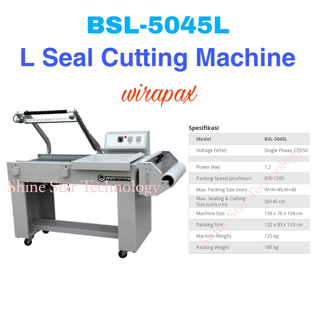 WIRAPAX Semi Auto L Bar Sealer Cutting Machine with Conveyor BSL-5045L WIRAPAX