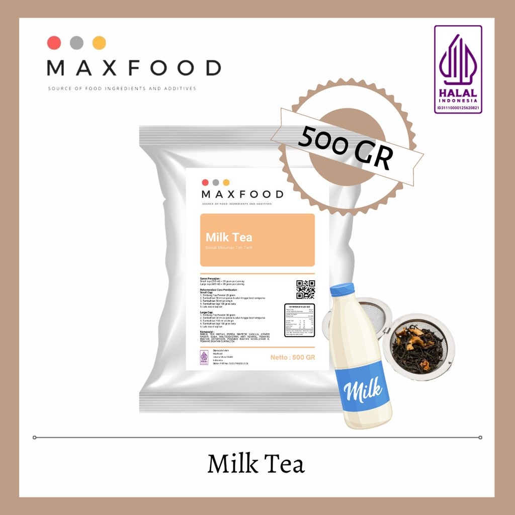 

MAXFOOD - Milk Tea / Bubuk Minuman Rasa Teh Susu 500 Gram