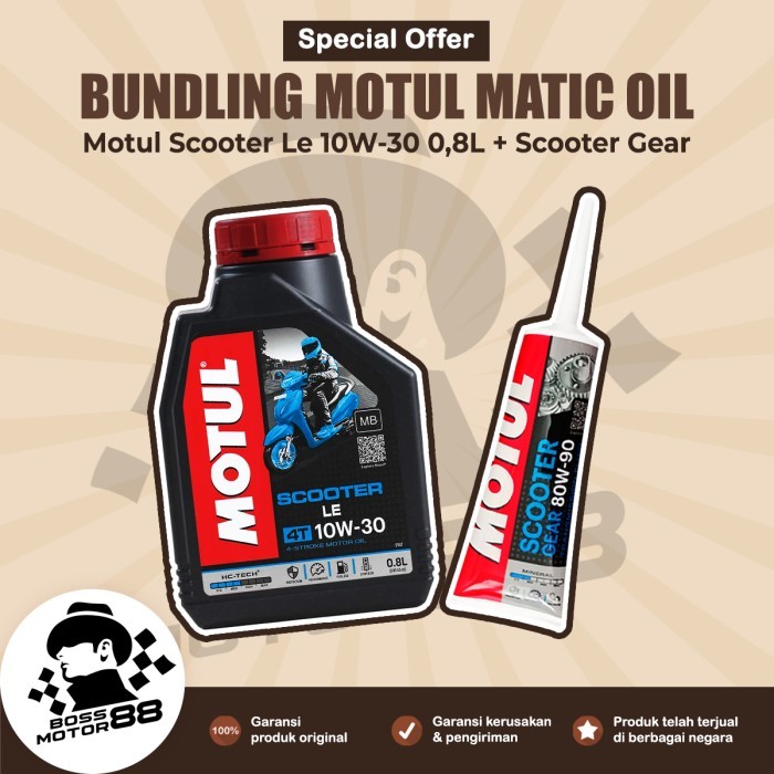 Paket Motul Scooter Le 800ml + Oli Gardan 120ml - Oli Motor Matic Ori