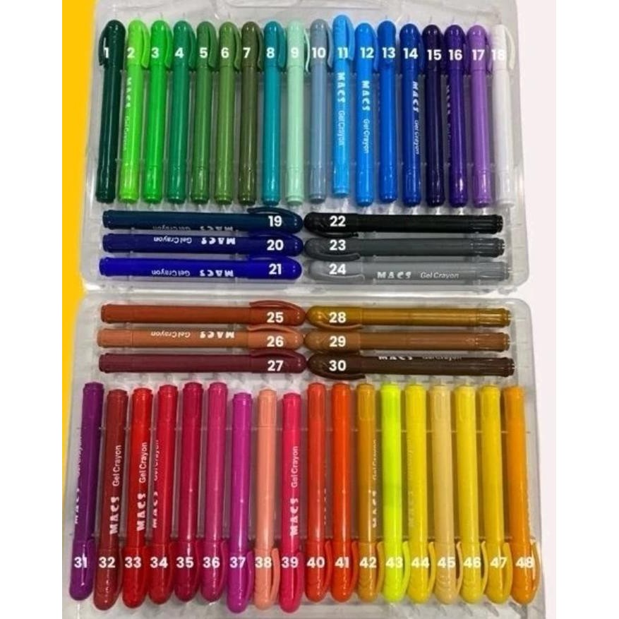 

Gel Crayon Silky Crayon Krayon Macs 48 Warna Dapat Dicuci