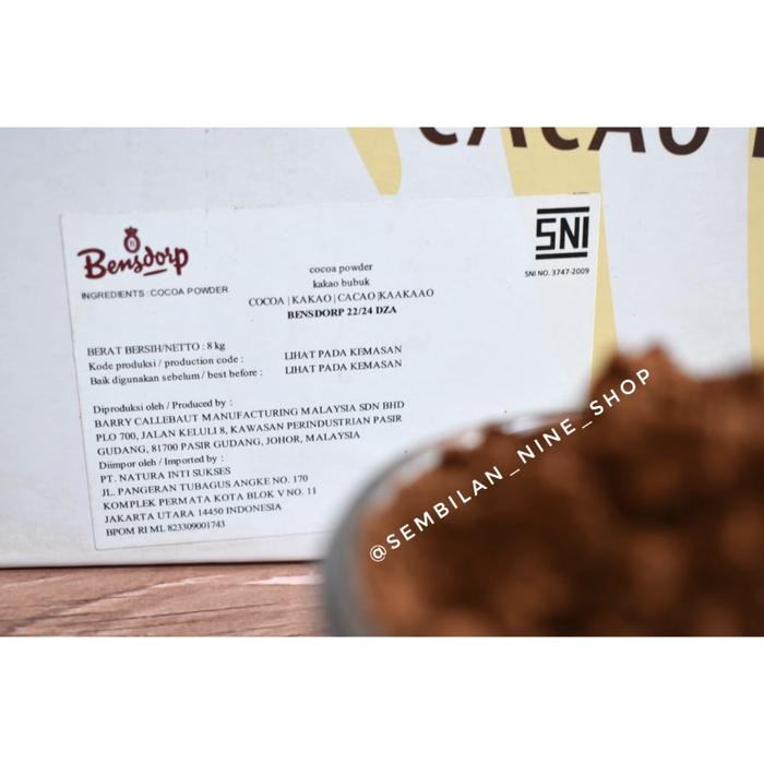 

BENSDORP COCOA POWDER 1 KG COKELAT BUBUK FAT COCOA 22-24%