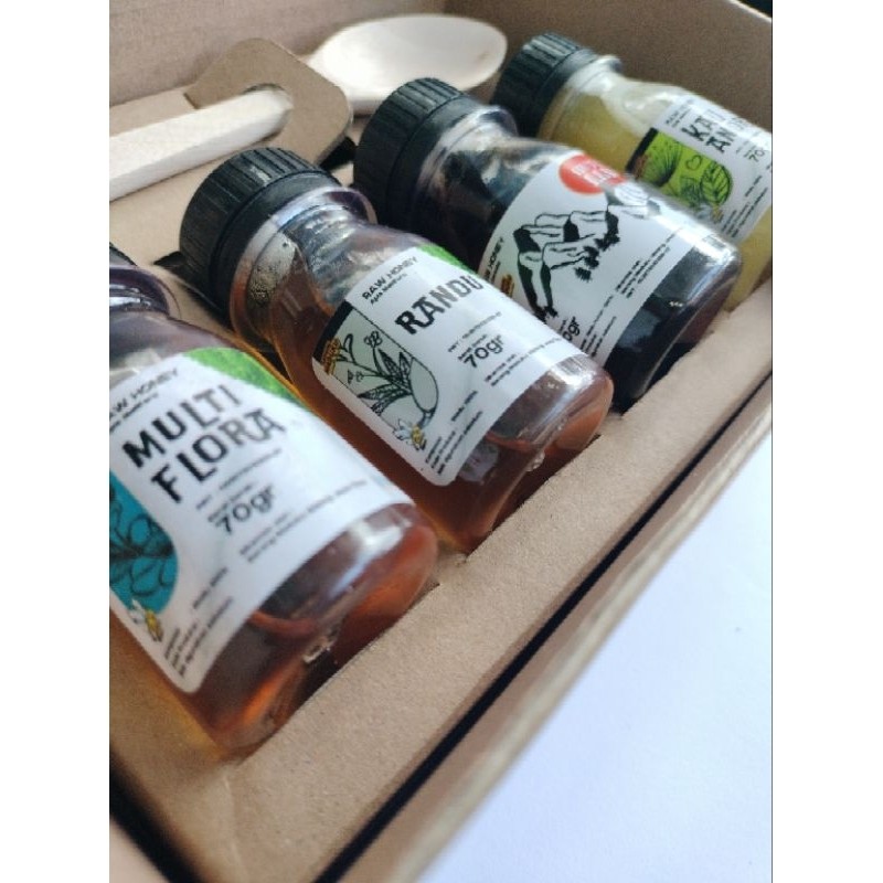 

Sarang Maduku - Madu Asli - Madu Multiflora - Raw Honey - Paket Mini Honey 4 in 1 - Corrugated Box