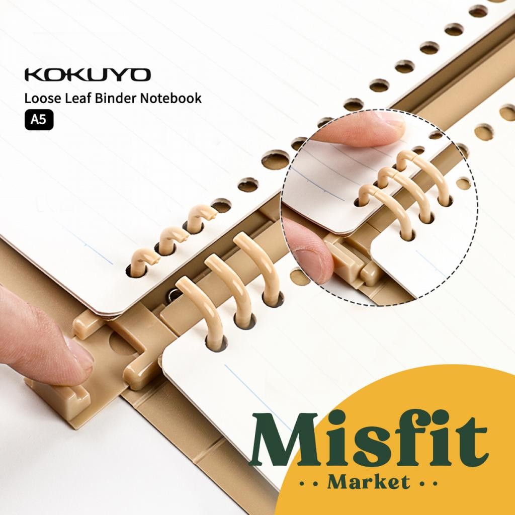 

KOKUYO Retro Loose Leaf 8-Ring Binder A5 B5 Notebook Folder