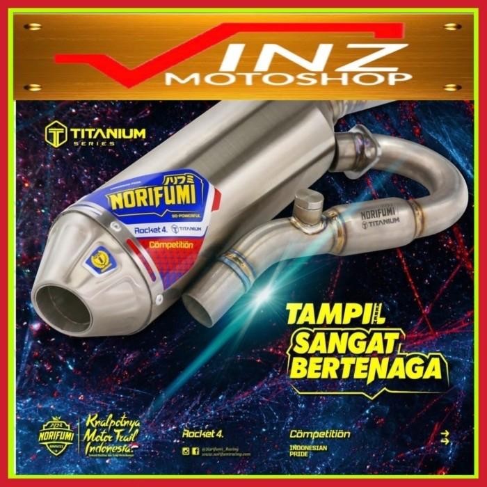 ORIGINAL.. KNALPOT NORIFUMI ROCKET 4 TITANIUM KOMPETISI KLX 140 CRF 150 WR 155