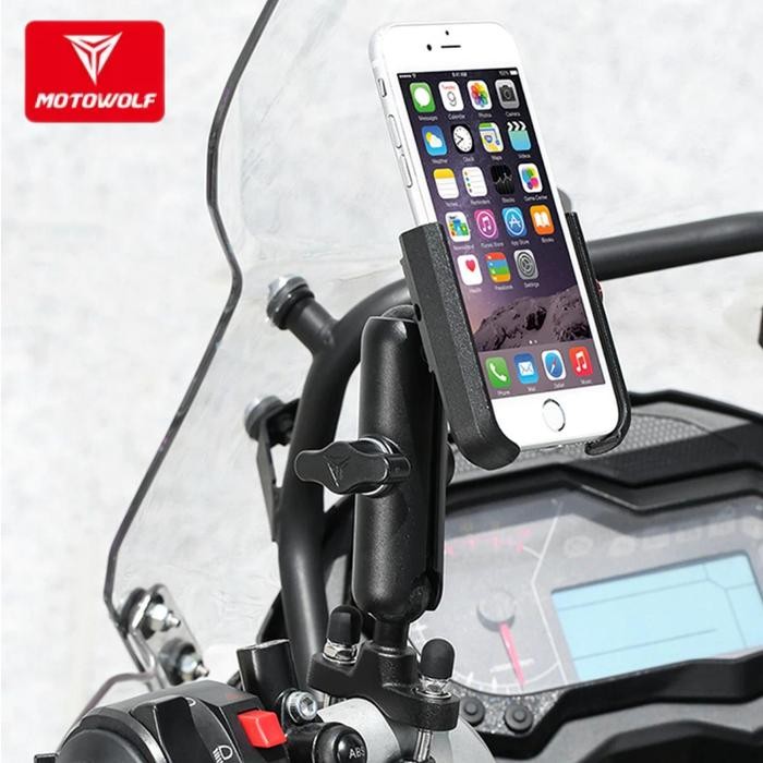 BURUAN,. HOLDER HP MOTOR STANG MOTOWOLF V3 PHONE HOLDER MOTOR SPION 360 ALLOY