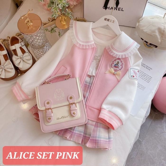 Alice Set Setelan Fashion Uniform Cosplay Anime Anak Remaja Cewek Lucu Asli 100%