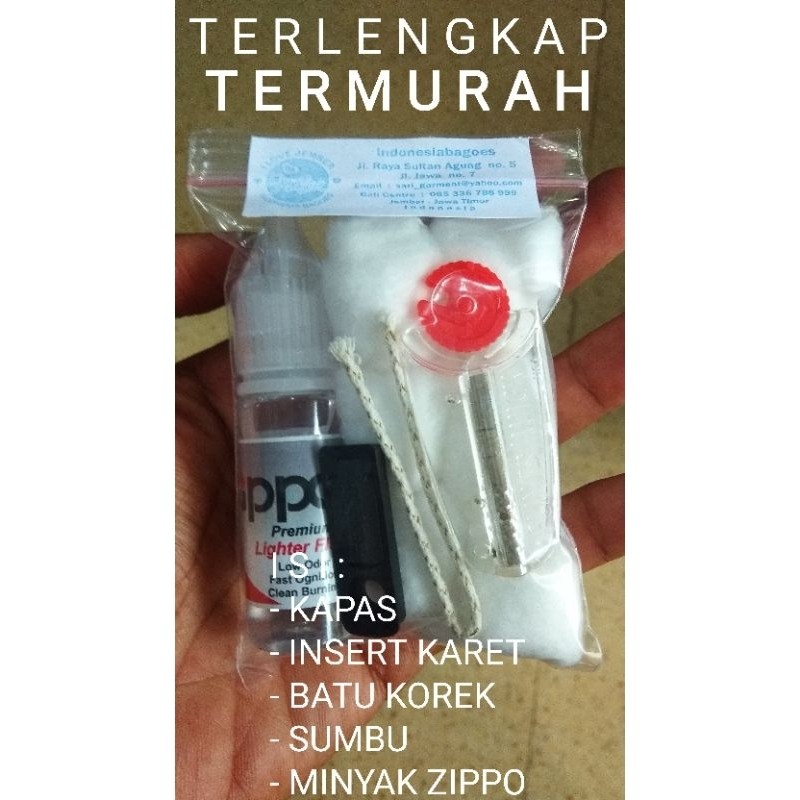 Bombardilomedis Paket Batu Korek Zippo Roda Sumbu Insert Karet & Sekelas Zorro