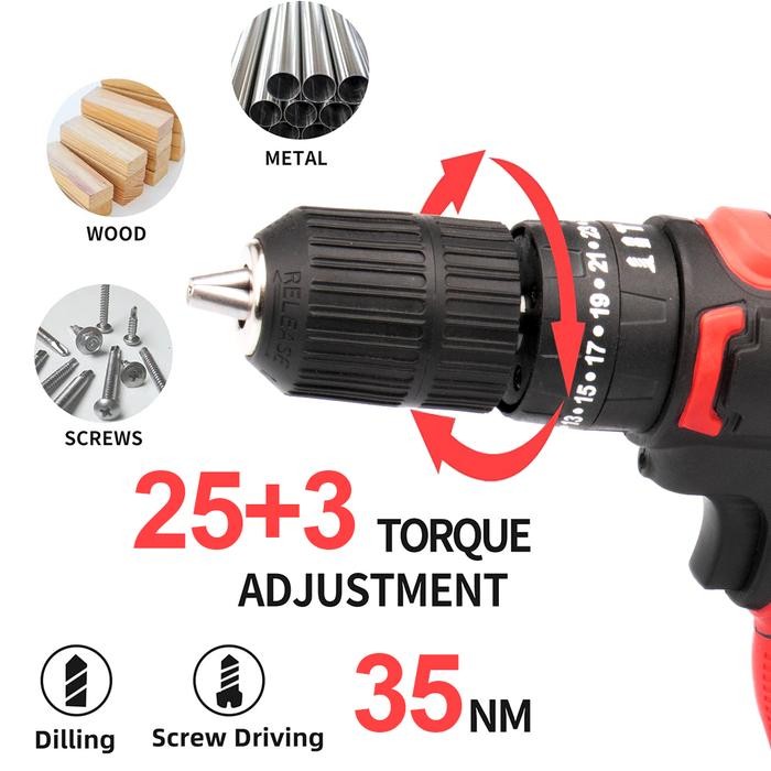 Mailtank Power - Impact Cordless Bor Jld Cordless Drill 36V 13Mm Chuck Bor 35N.M Impact Drill