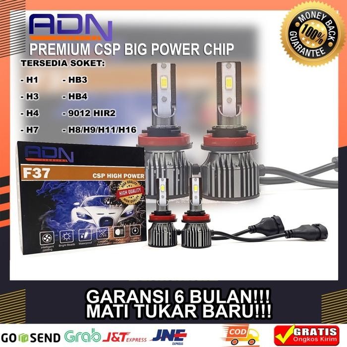 F37 Adn Led Lampu Utama Foglamp H1 H3 Hb3 Hb4 H4 H7 H11 Hir2 9012 Adn