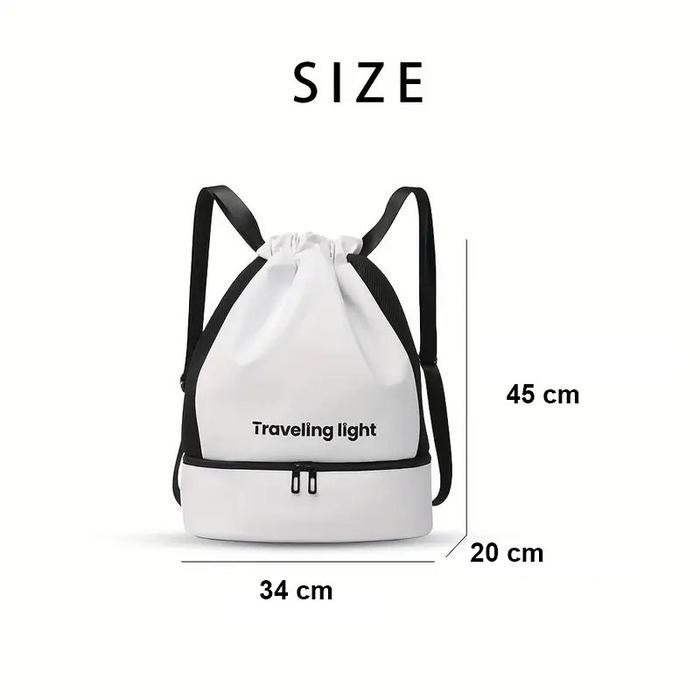 Ready Tas Ransel Serut Olahraga Gym Renang Travel Pouch Sepatu Baju Drawstring Waterproof