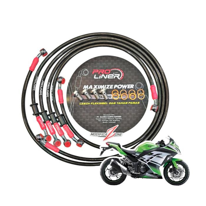 Selang Rem Proliner Ninja250Fi Abs - Brakeline Ninja 250Fi Carbon Baja