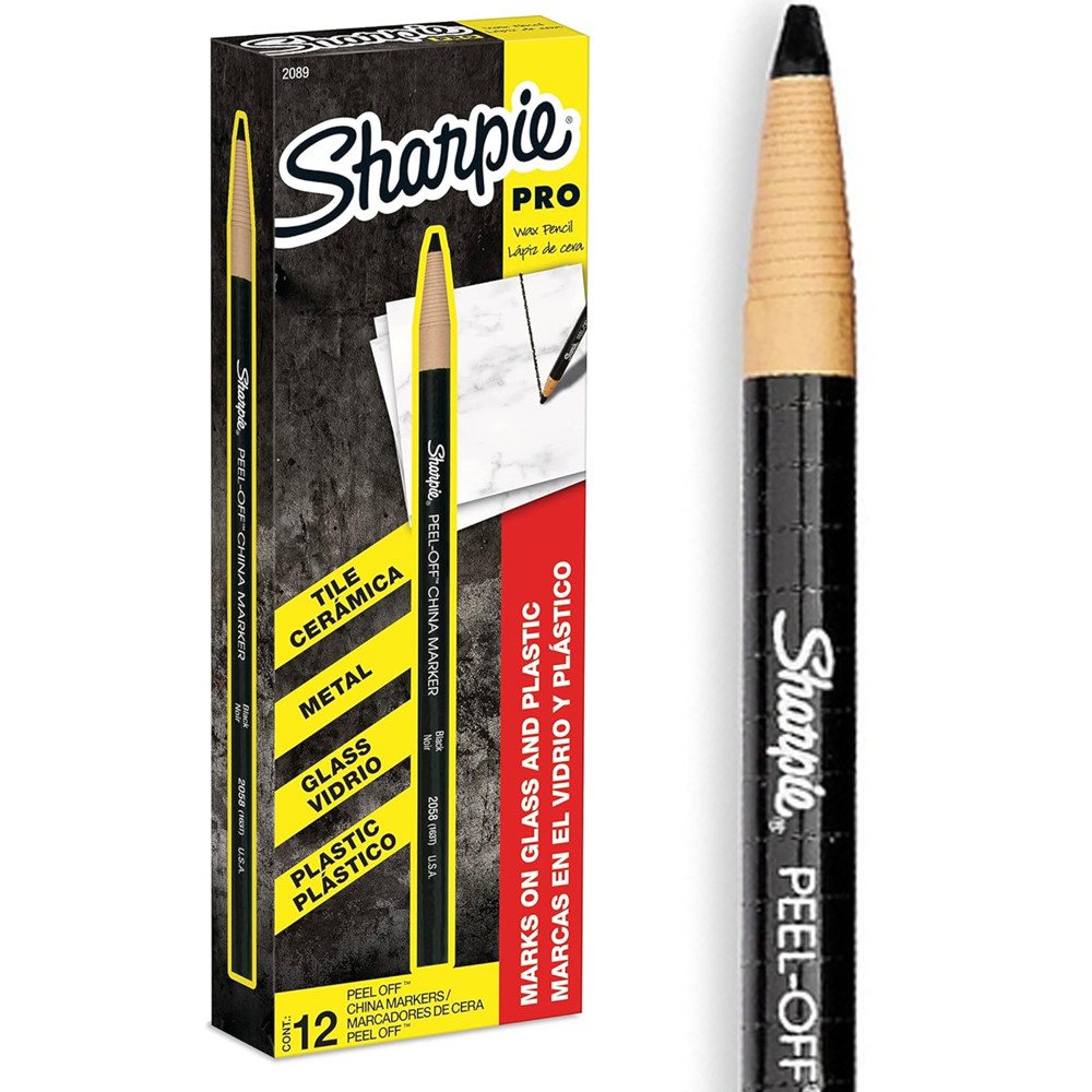

Sharpie Peel-Off China Marker Grease Pencils, Black, Box Of 12
