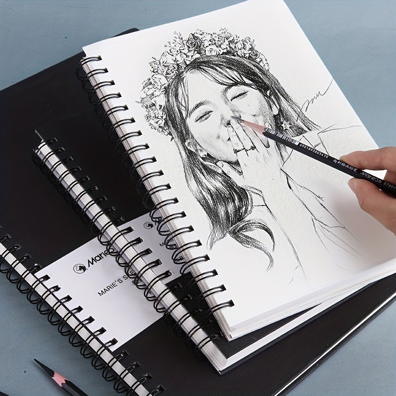 

Marie'S Sketch Book,30 Sheets,98Lb/160Gsm For Drawing Spiral-Bound With Hard Cover,Artistic Painting