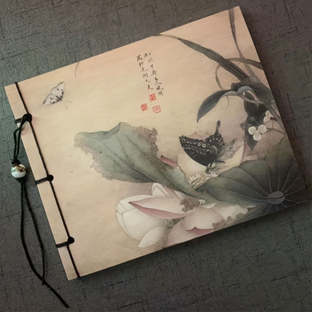 

Ancient Style Ancient Style Sketchbook Lotus Tassel Line Package Vintage Line-Bound Sketchbook 80