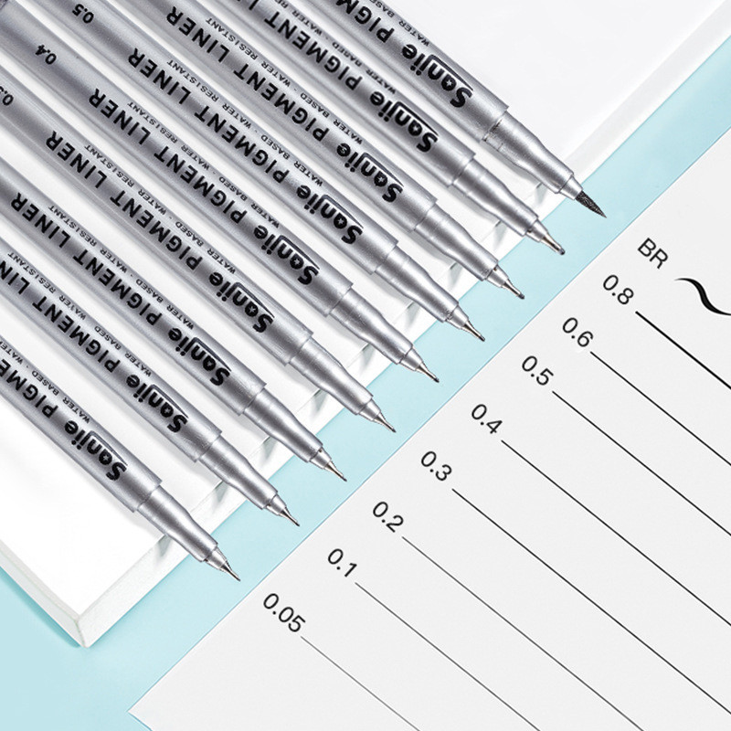 

Kit Of 9Pcs Fine Tip Pen Set, Waterproof Permanent Fineliner For Calligraphy Drawing