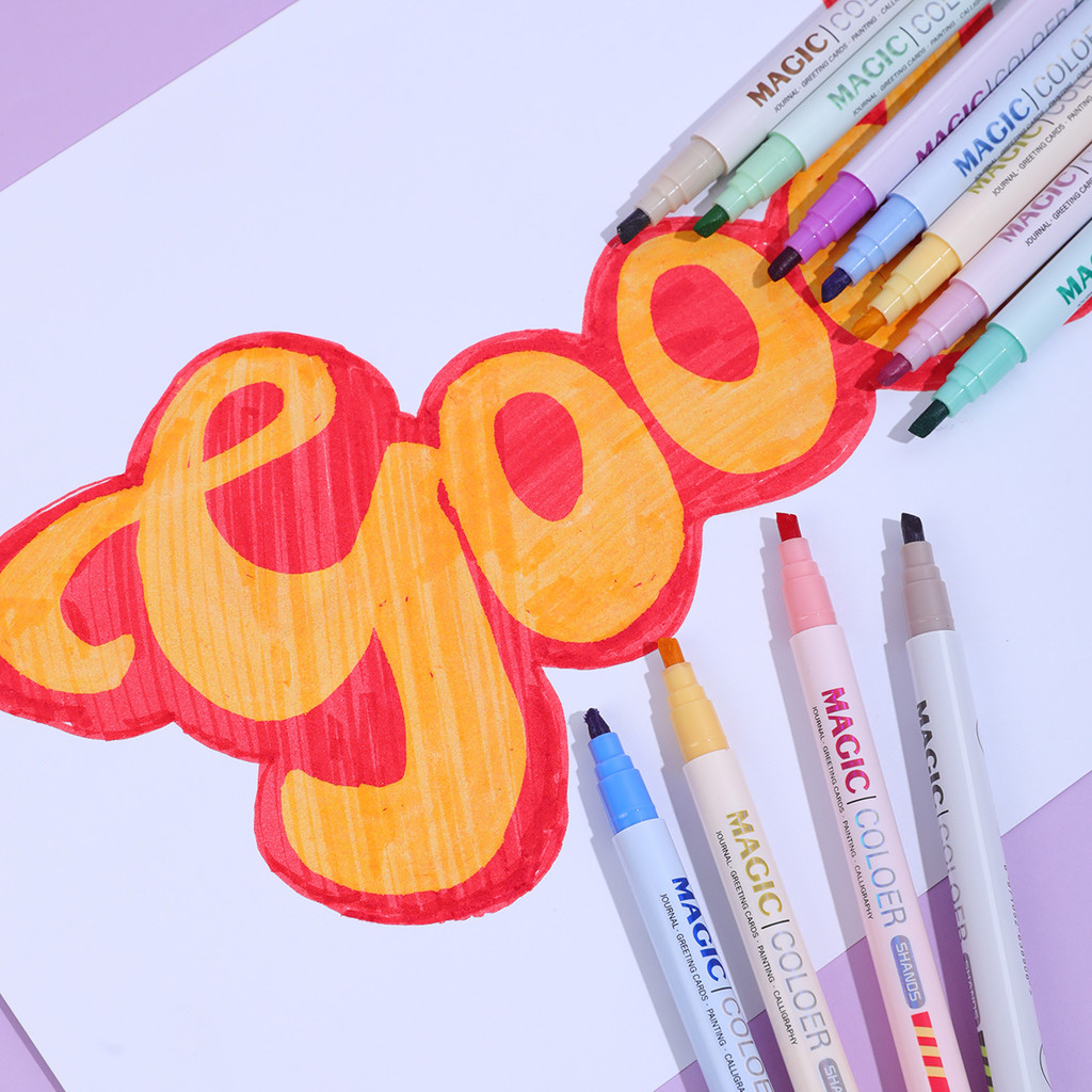 

6/12Pcs Double-Headed Magic Color-Changing Pen Set - Highlighter & Marker For Students Gift,Colorful