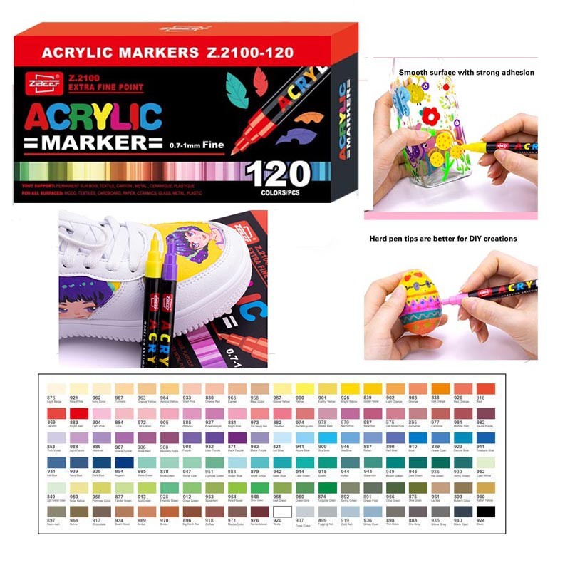 

60/84/120 Colors Acrylic Paint Pens Set Marker Pen Markers Artist Rock Painting Glass Ceramic Fabric