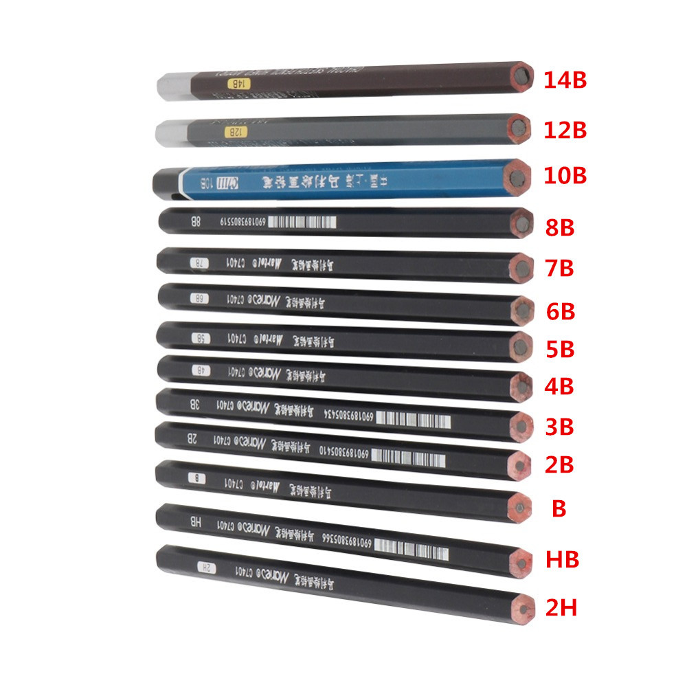 

13 Pcs/Set Drawing Sketch Pencils 2B/3B/4B/5B/6B/7B/8B/10B/12B/14B/B/Hb/2H Honed Sketch Charcoal