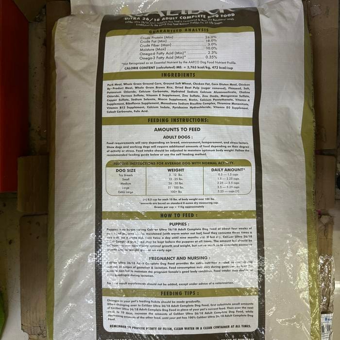 Caliber dog food 18 kg makanan anjing caliber