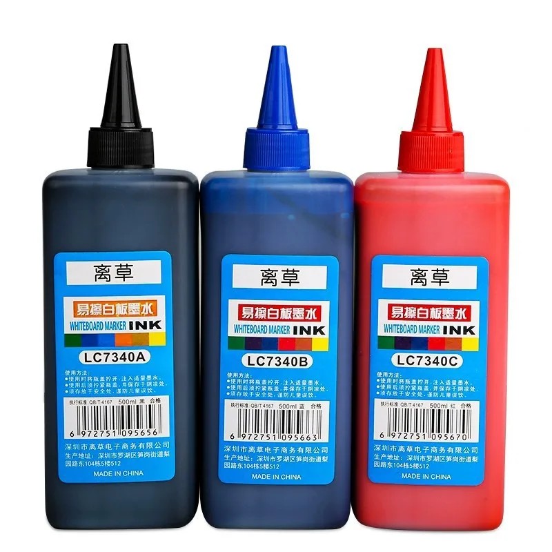 

Whiteboard Marker Ink 500Ml Bulk Refill Blue Black Red Tri Color For School Classroom Teacher Dry