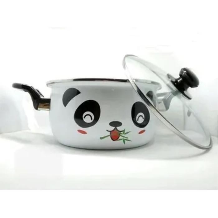 Terbaru Maspion Panci Enamel Hellopanda22 - Ukuran 22 Cm Panci Set Hello Panda