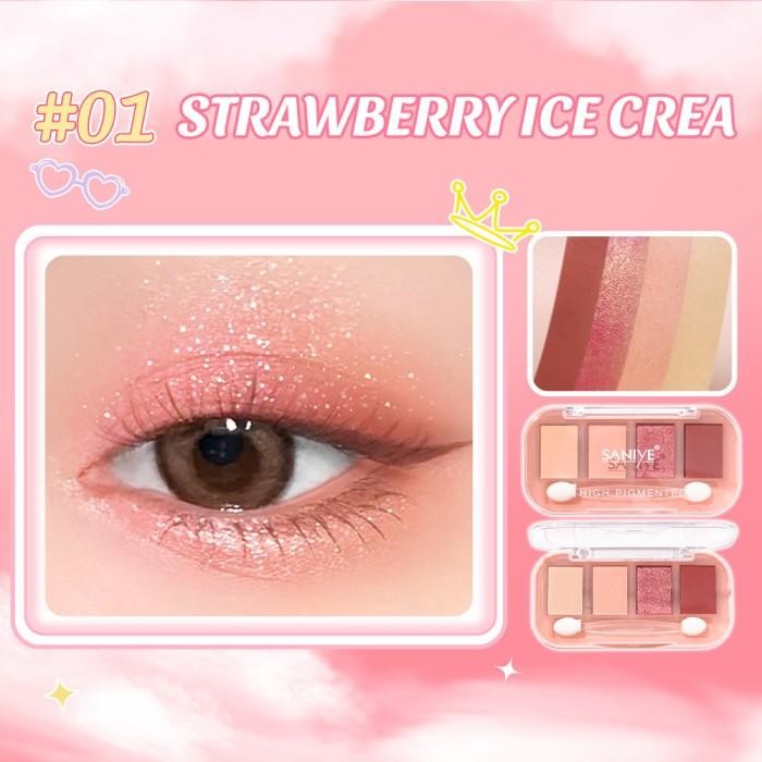 

SANIYE New 4 Warna Glitter Eyeshadow Palette Kecantikan E0459 - E0459#1