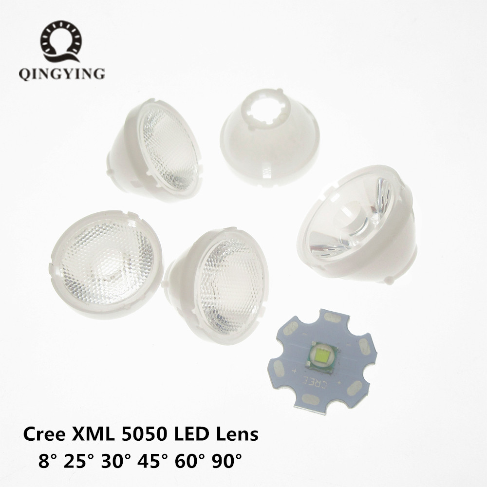 10-50pcs XML XML2 XPH50 CREE LED Lenses With White Holder 21mm*13mm 8