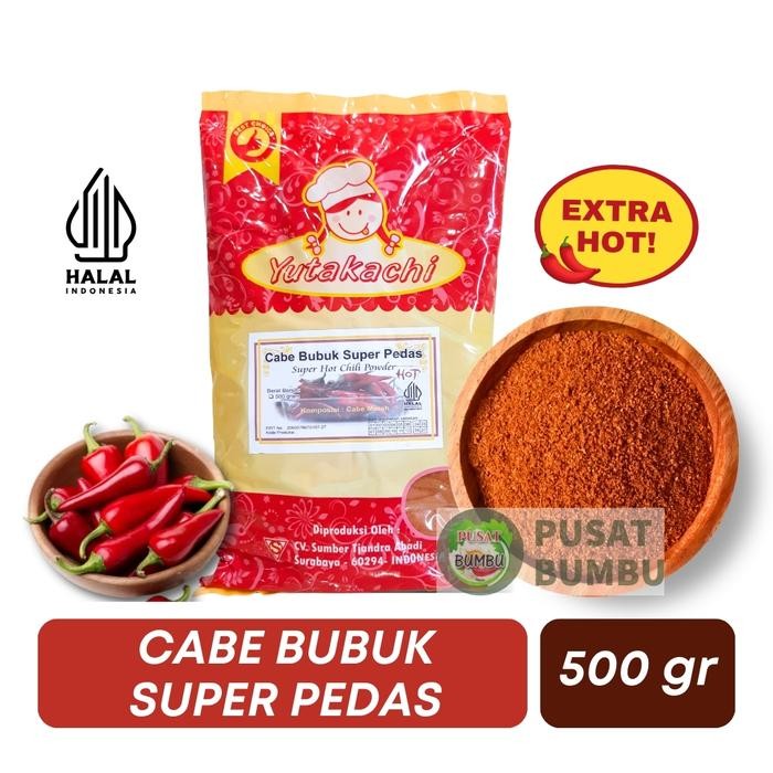 

New Cabe Bubuk Super Pedas 500 gr / Bubuk Cabe Murni Yutakachi bahan rempah Masakan