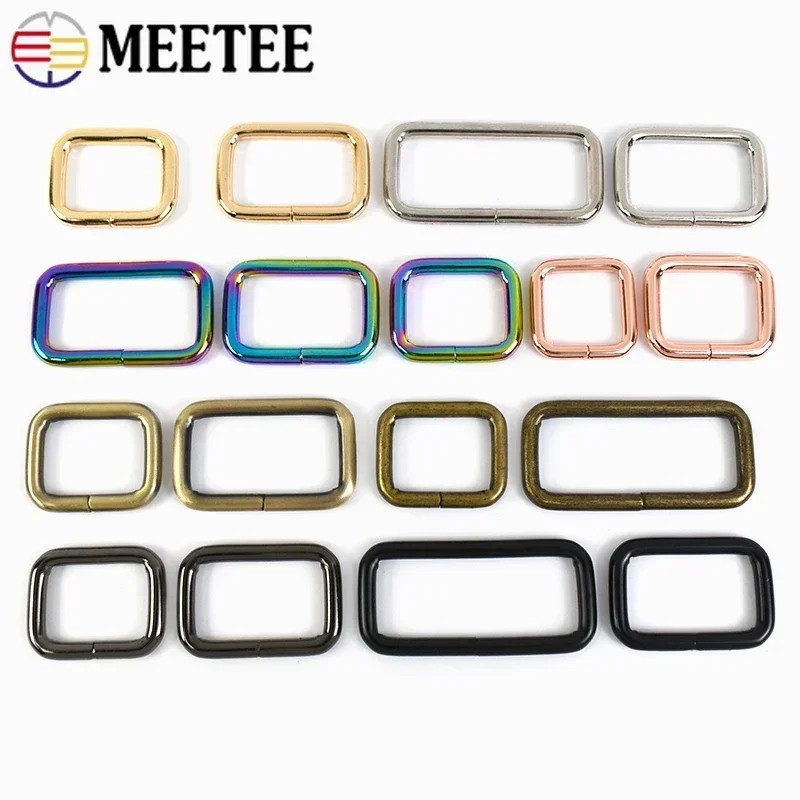 

5Pcs Meetee 13-50Mm Rectangle Metal O D Ring Buckles For Bags Webbing Belt Strap Shoes Adjuste Diy