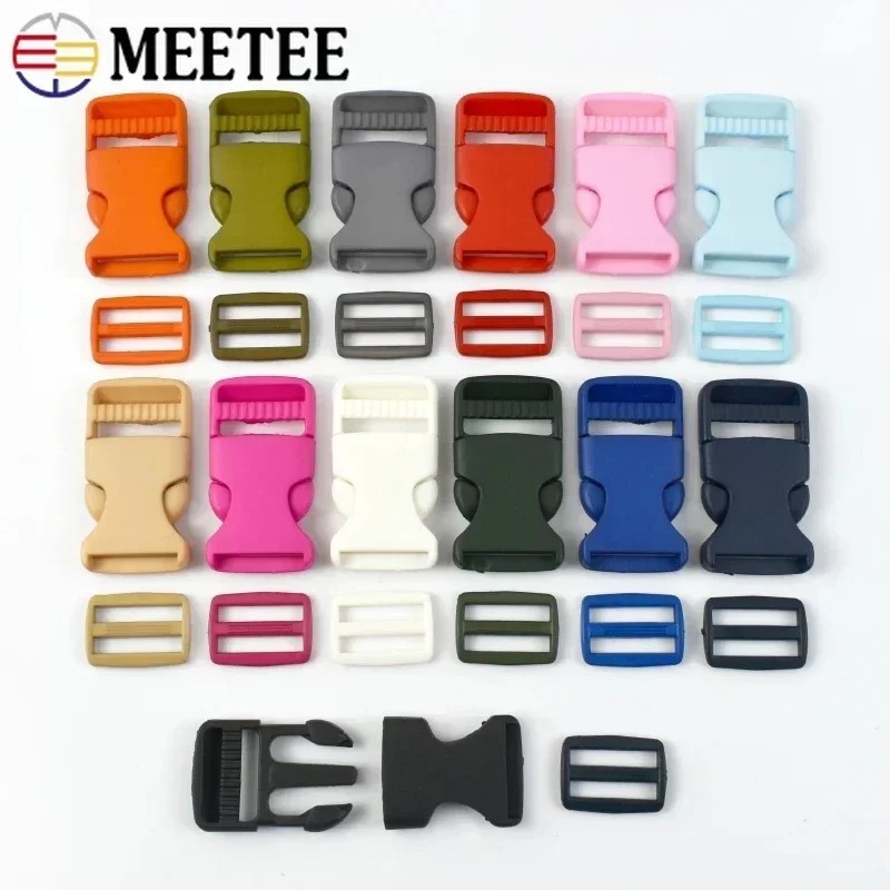 

5/10/20Sets Plastic Release Closure Buckle For Strap Backpack Belt Ring Clasp Webbing Tri-Glide