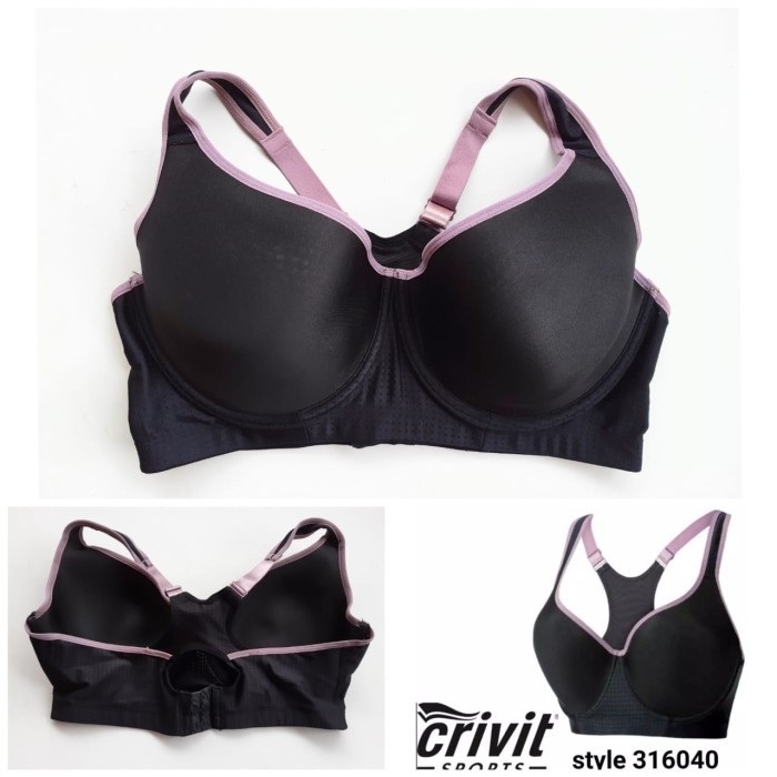 HOT SALE Big Size Sport Bra Branded Crivit Black