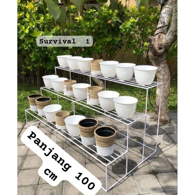 STANDING POT / RAK BUNGA / RAK SUSUN / RAK BUNGA BESI SUSUN 3 MINIMALIS