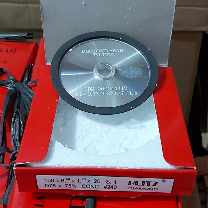 Diamond asah blitz 4inch 1 sisi ,,batu asah blitz