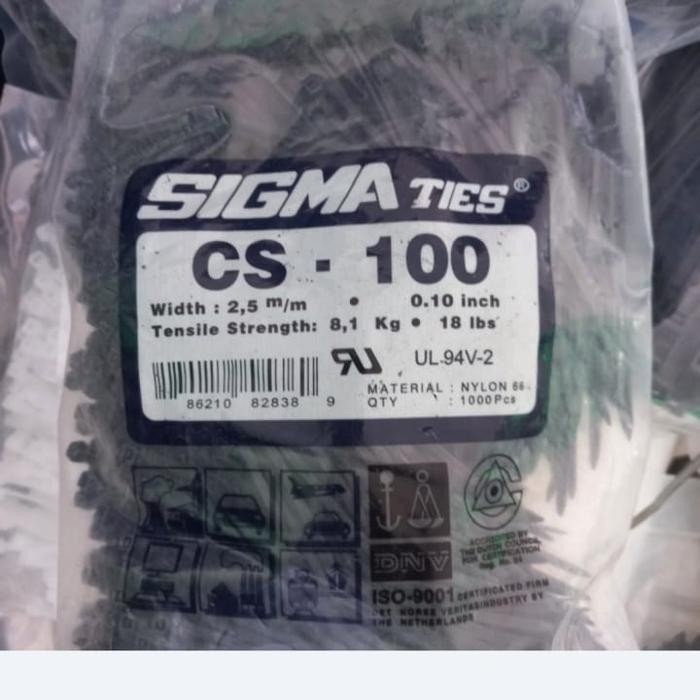 

TERBARU! Kabel Ties CS 100 kabel Ties 10cm isi 1000pcs SIGMA Hitam