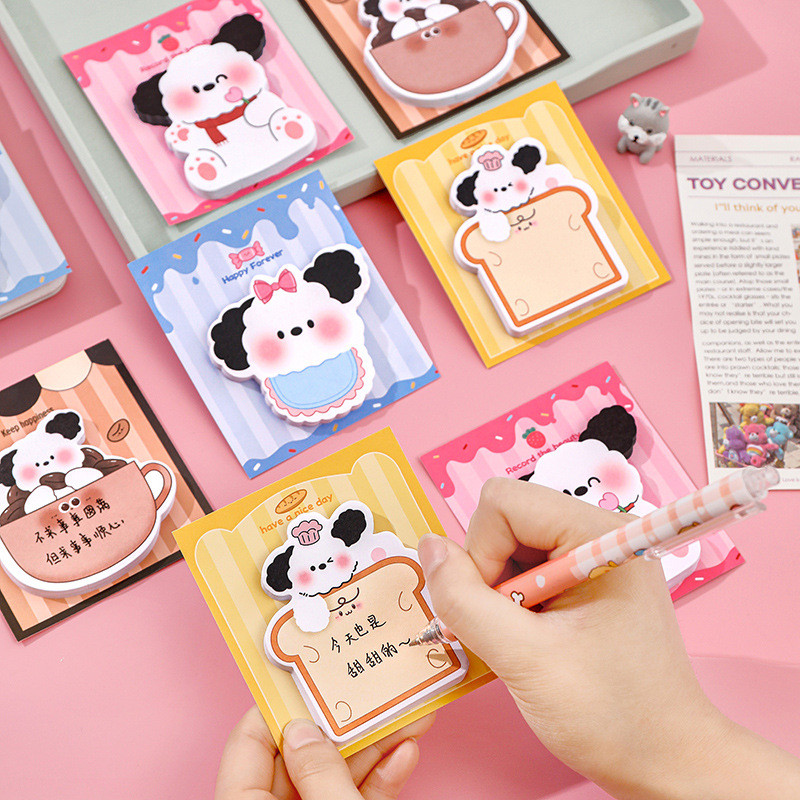 

4 Pcs/Lot Kawaii Puppy Dog Memo Pad N Times Sticky Notes Cute Stationery Escolar Papelaria School