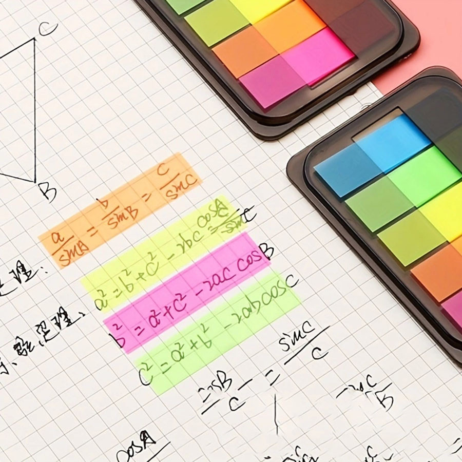 100 Sheets Of Waterproof Colored Transparent Sticky Notes , Mini Self-Adhesive Post-It Pads For