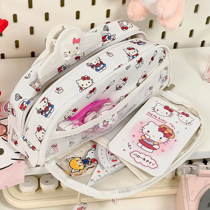 

Hello Kitty Kawaii Pencil Bag Large Capacity Multi-Layer Pencil Case Cute Korean Pen Pouch Organizer