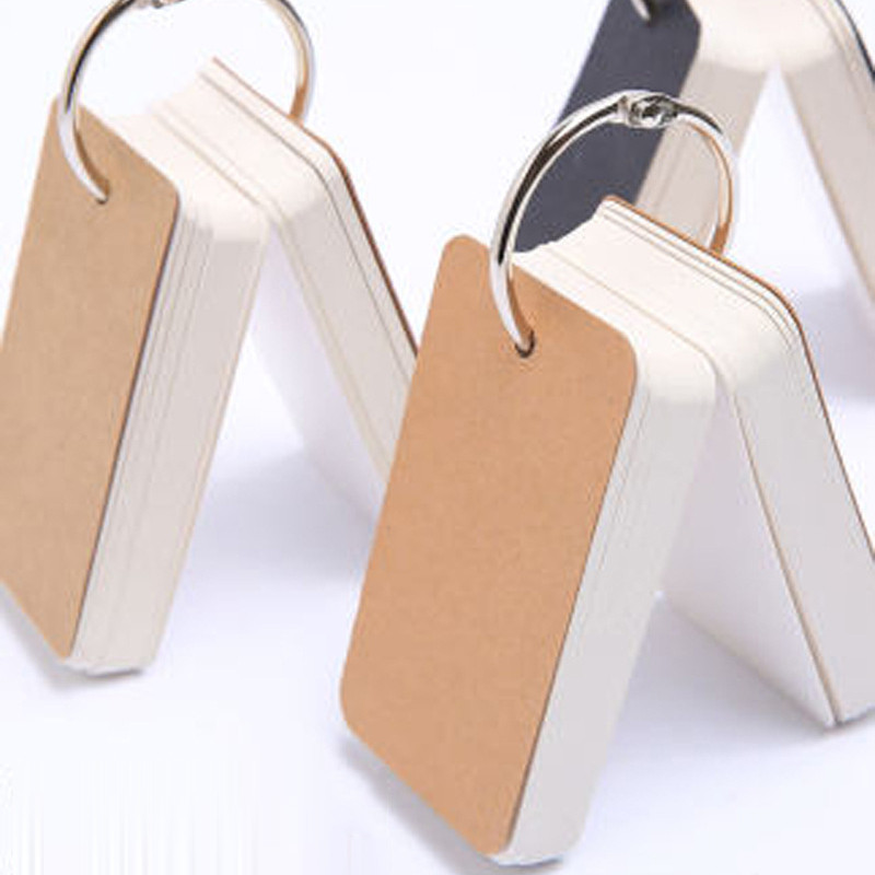 

100Pcs/Box Handwritten Card Notepads Cowhide Color Word Card Kawaii Memo Pad Blank Kraft Paper Cute