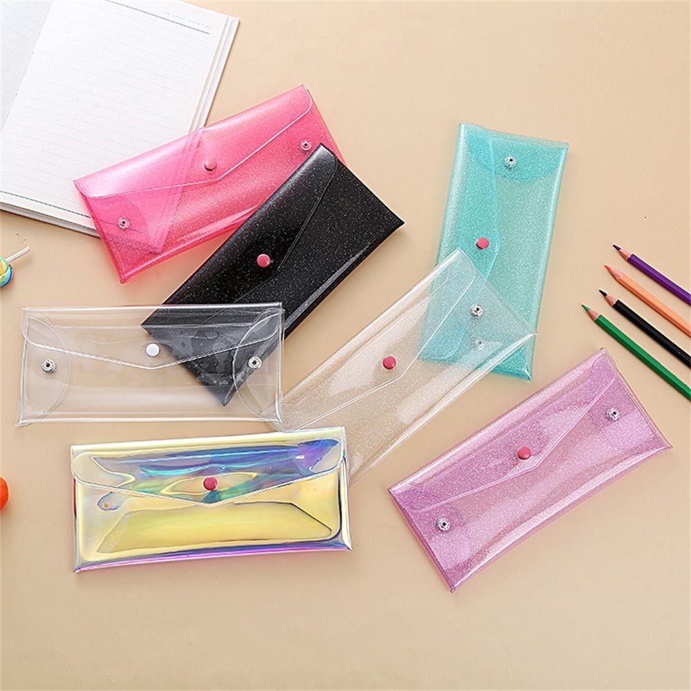 

Glitter Pvc Pencil Bags Transparent Waterproof Pencil Case Multifunction Pencil Pouch Stationary