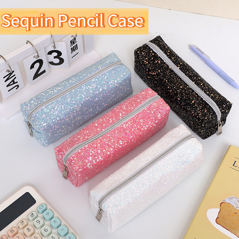 

Shining Glitter Pencil Case Kawaii Pen Box Pen Pouch Sequin Cosmetic Bag Student Pencil Bag Back To
