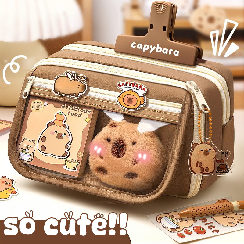 

Cute Fabric Pencil Case Kawaii Large Capacity Animal Zipper Kids Bag Children'S Boys' Pen Pouch Girl