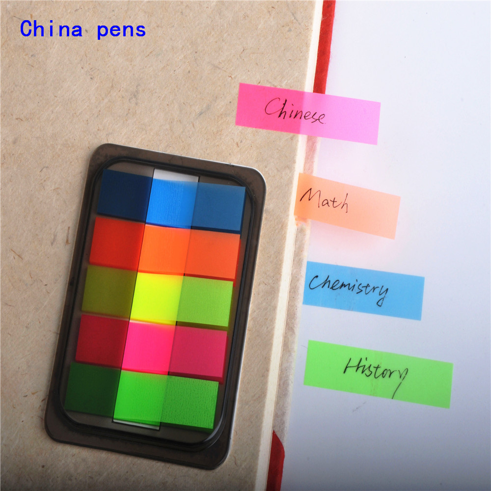 

Fluorescence Colour Self Adhesive Memo Pad Sticky Notes Bookmark Point It Marker Memo Sticker Paper