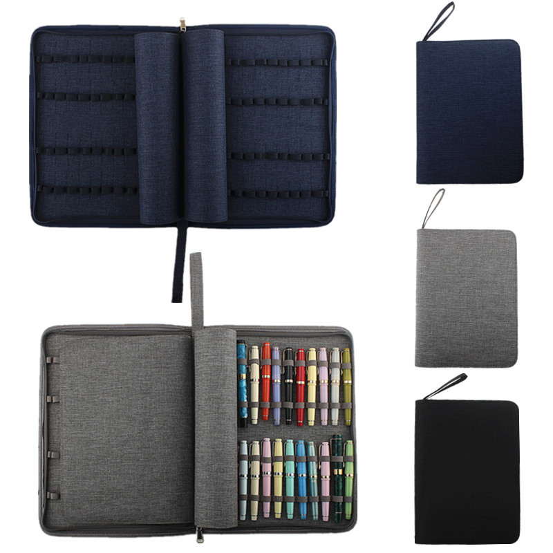 

High-Quality Storage Bag For 48 Pens Zipper Warterproof Pen Storage Bag Blue/ Black For Pen Case