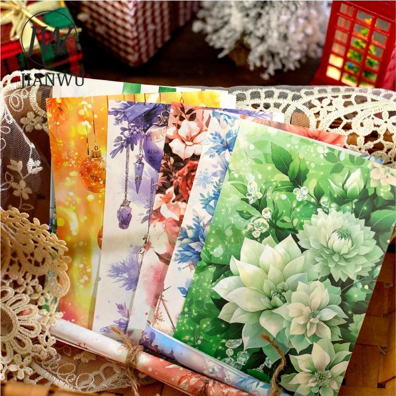 

Jianwu Christmas Book Series Vintage Flower Festival Collage Decor Landscaping Material Paper