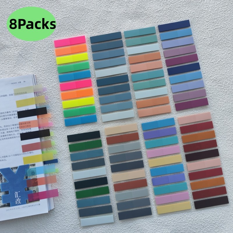 

8Packs 1600 Sheets Sticky Note Transparent Sticky Note Index Tabs Arrow Flags For Page Marker