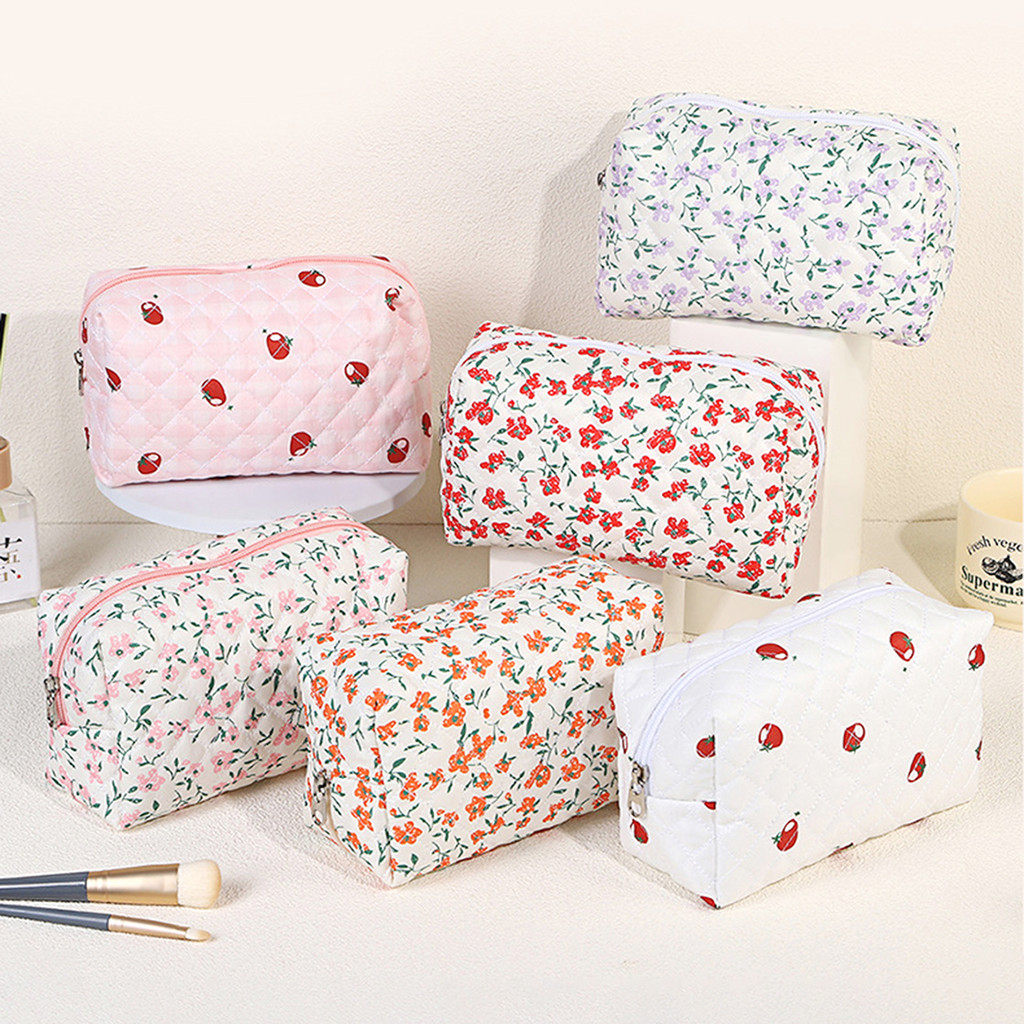 

1 Small Floral Pencil Case, Creative Persimmon Pattern Stationery Bag And Item Organizer Bag, A