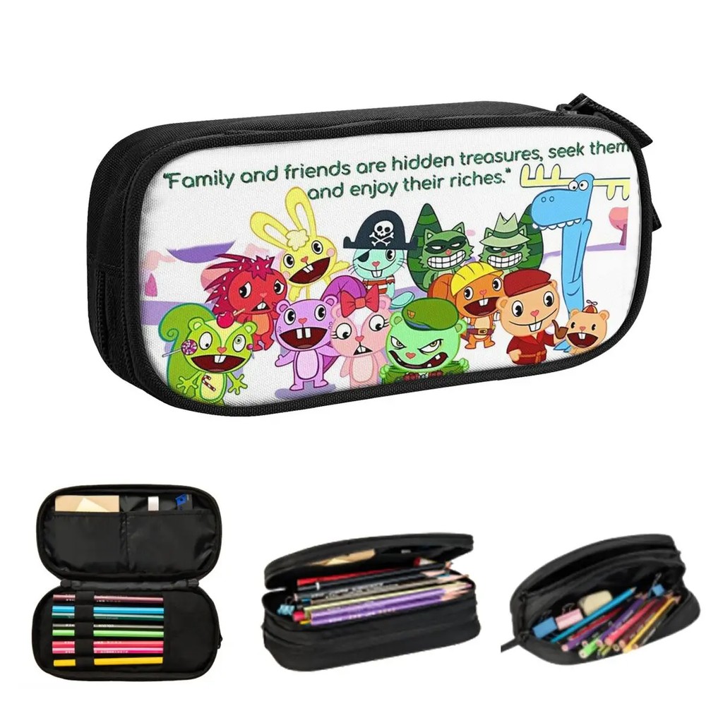 

Happy Tree Friends Family Pencil Cases Big Capacity Pen Bags Pen Box Pencil Pouch For Boys Girls