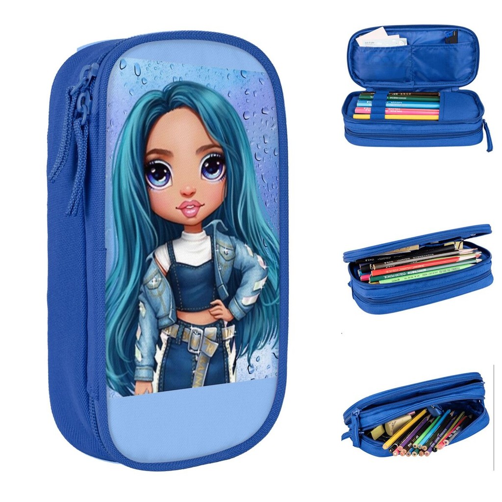 

Rainbow High Skylar Bradshaw Pen Box Double Layer Large Capacity Kids School Supplies Pencil Bag