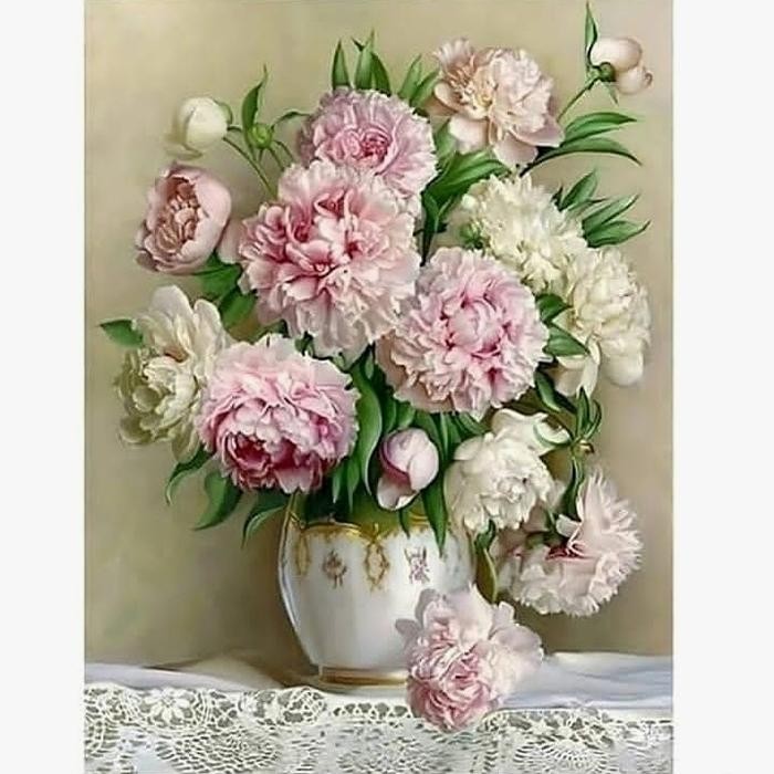 JTTOP" DIAMOND PAINTING BUNGA MAWAR VAS FULL