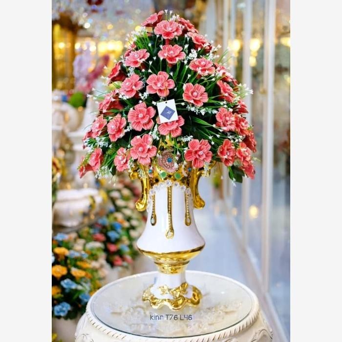 JTTOP" BUNGA CAPODIMONTE BUNGA KERAMIK BUNGA LONDON VAS MEWAH